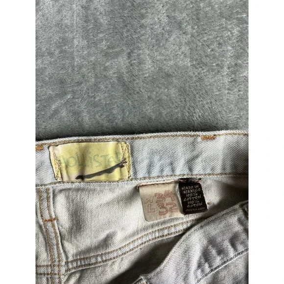 Vintage Y2K Hollister Low Rise Bootcut Mens Jeans 34x32 Thrashed Destroyed Baggy